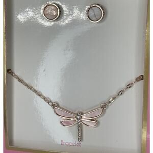 Guess Chic Dragonfly Gold Tone Bracelet Earrings (2pc Set) Fashion Trendy Vday